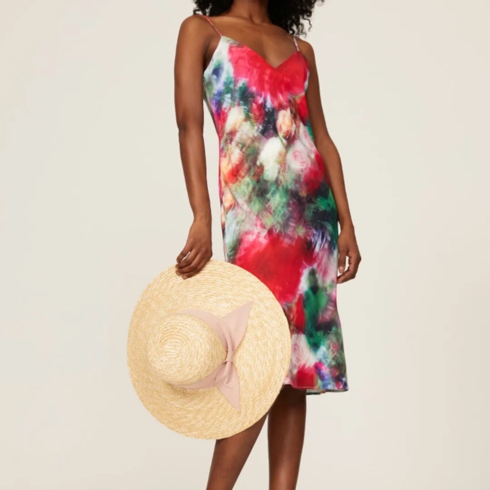 Adam Lippes Collective Multi colored Floral Silk Slip Dress Size 4
